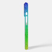 iPhone 16 Hülle Glänzend Regenbogen Glitzer Bunt  (Rückseite / Links)