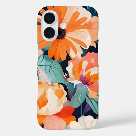 iPhone 16 Hülle Vivid Bold Florales Design (Rückseite)