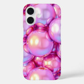 iPhone 16 Irisches Rosa 3D Glänzender Bubble Case (Rückseite)