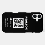 iPhone 16 Plus Black Case - Realtor®+QR Code Hülle (Rückseite (Horizontal))