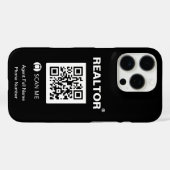 iPhone 16 Pro Black Case - Realtor®+QR Code (Rückseite (Horizontal))