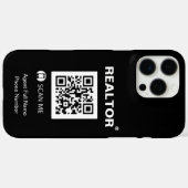 iPhone 16 Pro Max Black Case - Realtor®+QR Code (Rückseite (Horizontal))