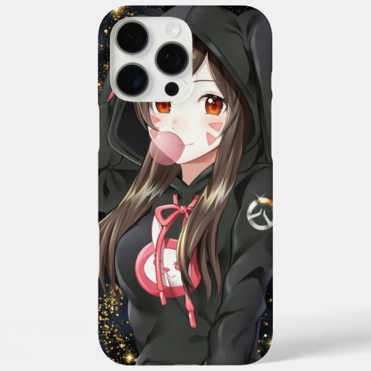iPhone 16 Pro Max Case Black, Girly, Anime (Rückseite)