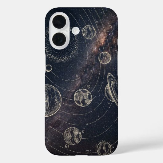 iPhone 16 Space Case – Planeten und Galaxie-Kunstw (Rückseite)