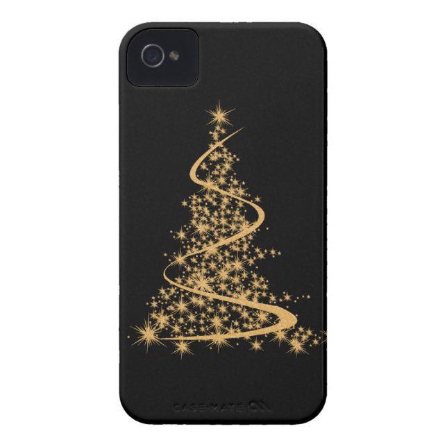 iPhone 4 Case Glitzy Gold Xmas (Rückseite)