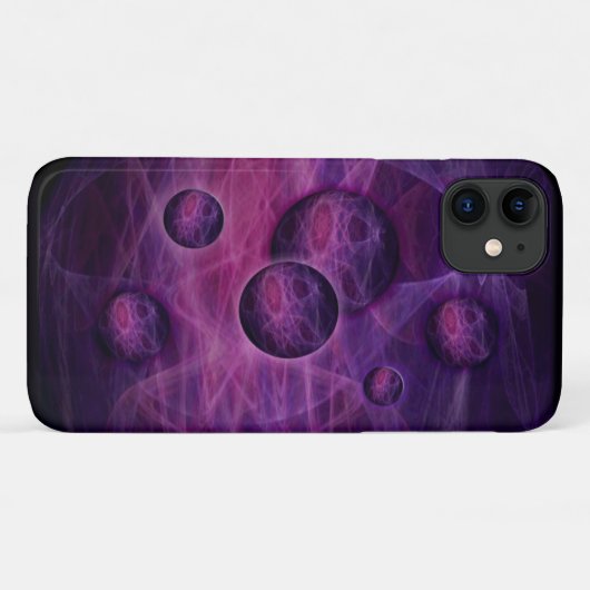 iPhone 4 Fall-Fraktalkunstschwarzes und -ROSA Case-Mate iPhone Hülle (Rückseite (Horizontal))