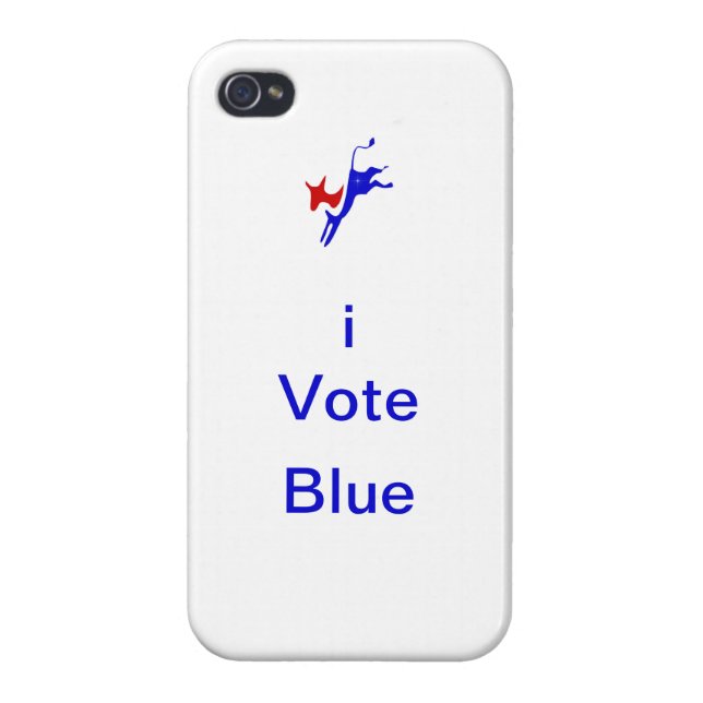 iPhone 4" iVote Blau-" Kasten iPhone Hülle (Hinten)