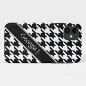 iPhone 5 Case für das Schwarz-Weiß-Hahnentrittmust (Rückseite (Horizontal))