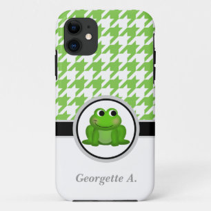 iPhone 5 Case für Froggy Green & White Hahnentritt