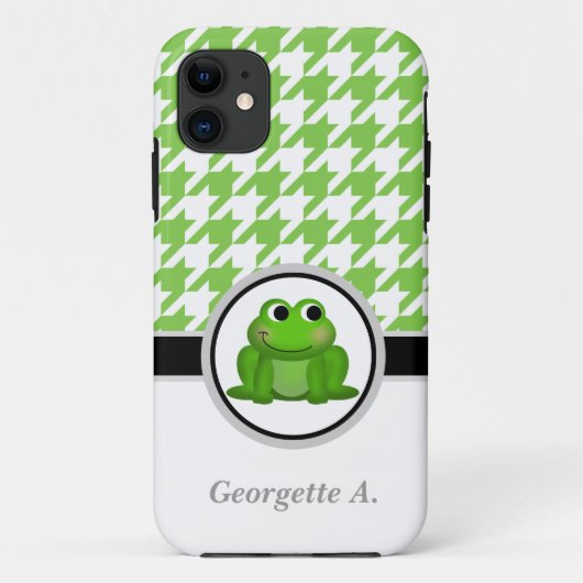 iPhone 5 Case für Froggy Green & White Hahnentritt (Rückseite)