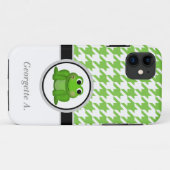 iPhone 5 Case für Froggy Green & White Hahnentritt (Rückseite (Horizontal))