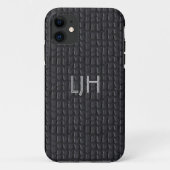 iPhone 5 Case Gray Leather Look (Rückseite)