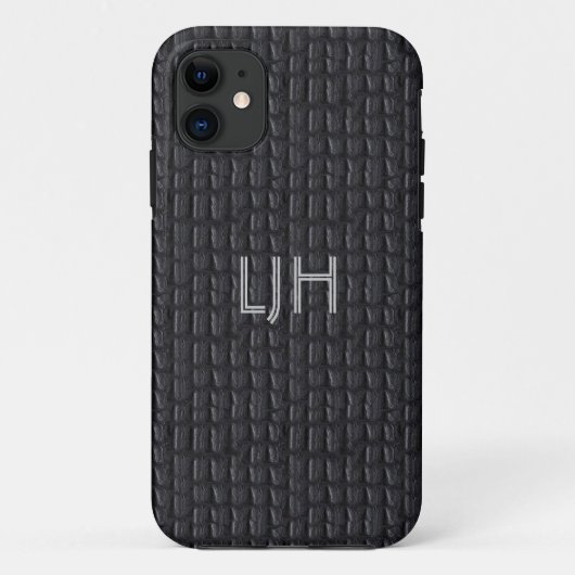 iPhone 5 Case Gray Leather Look (Rückseite)