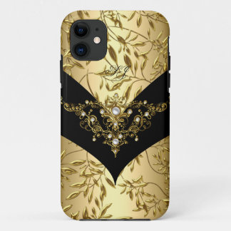 iPhone 5 Case-Mate Cream Gold Damask Black 11 Hülle