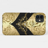 iPhone 5 Case-Mate Cream Gold Damask Black Hülle (Rückseite (Horizontal))
