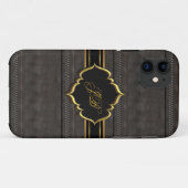 iPhone 5 Case-Mate Fall Gold Schwarze Wildleder Lo Hülle (Rückseite (Horizontal))