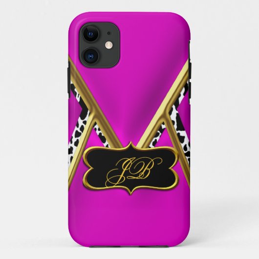 iPhone 5 Case-Mate Fall Hot Pink Gold Black Hülle (Rückseite)