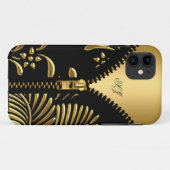 iPhone 5 Case-Mate Gold Damask Schwarz Reißverschl Hülle (Rückseite (Horizontal))