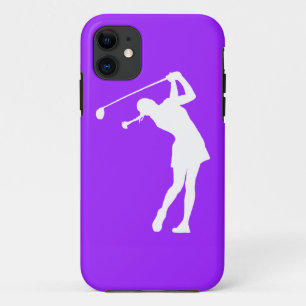 iPhone 5 Dame Golfer Silhouette White auf Lila Case-Mate iPhone Hülle