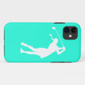 iPhone 5 Dame Golfer Silhouette White auf Türkis Case-Mate iPhone Hülle (Rückseite (Horizontal))