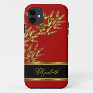 iPhone 5 Elegant Klasse asiatisch Bambus Red Gold 11 Hülle