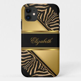 iPhone 5 Elegant Klasse Gold Zebra 11 Hülle