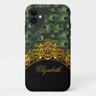 iPhone 5 Elegantes Klassisches Pfau Schwarz Gold Case-Mate iPhone Hülle