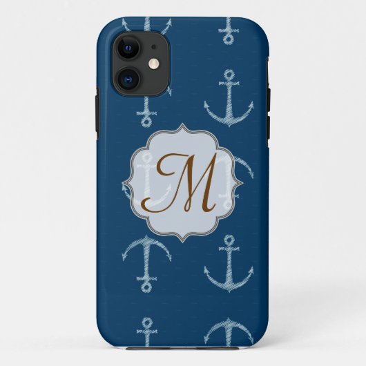 IPHONE 5 Fall: Nautic Anchor Sail Sailin Monogram Case-Mate iPhone Hülle (Rückseite)