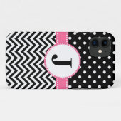 iPhone 5 Fall-schwarzes Zickzack und Punkte Case-Mate iPhone Hülle (Rückseite (Horizontal))