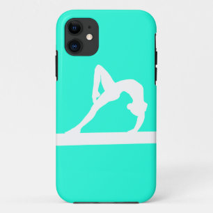 iPhone 5 Gymnast-Silhouette-Weiß auf Türkis Case-Mate iPhone Hülle