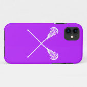 iPhone 5 Lacrosse-Stöcke lila Case-Mate iPhone Hülle (Rückseite (Horizontal))