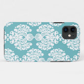 Iphone 5 Muster des blauen Damastes des Aqua Case-Mate iPhone Hülle (Rückseite (Horizontal))