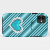 iPhone 5 Prinzessin Silver Aquamarin Bejeweled Case-Mate iPhone Hülle (Rückseite (Horizontal))