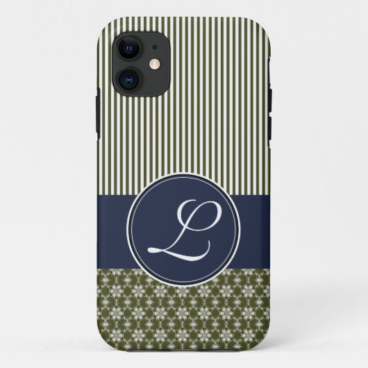 iPhone 5 selten gibt Fall Template Navy & Olive Case-Mate iPhone Hülle (Rückseite)