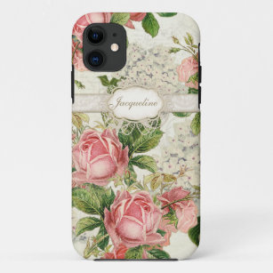 IPhone 5 - Vintage englische Rose Lace n Hydrangea iPhone 11 Hülle