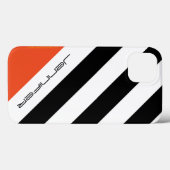 iPhone 6 Case Black, White, Orange Diagonal Stripe (Rückseite (Horizontal))