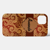iPhone 6, Tough Xtreme Monogram Case Brown Wirbel (Rückseite (Horizontal))