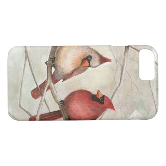 iPhone 7/8 Rote Kardinal Custom Slim Case (Rückseite (Horizontal))