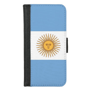 iPhone 7/8 Wallet Case mit argentinischer Flagge