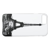 iPhone 7 Case für Schwarz/Weiß-Eiffelturm (Rückseite (Horizontal))