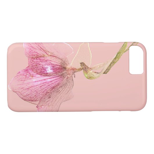iPhone 7 Case Pink Blume Design (Rückseite (Horizontal))