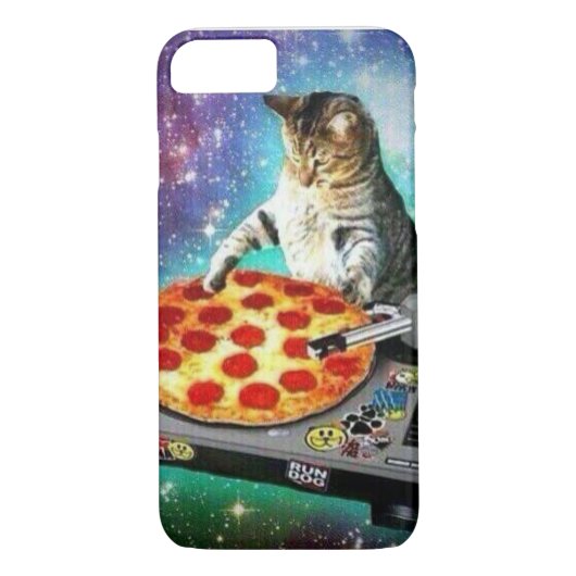 iPhone 7 DJ-Pizza-Katzen-Fall Case-Mate iPhone Hülle (Rückseite)