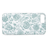iPhone 7-Fall-Muster für aquamarine und weiße Blum Case-Mate iPhone Hülle (Rückseite (Horizontal))