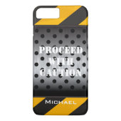 iPhone 7 Hülle | Bauzone | Gelb, schwarz (Rückseite)