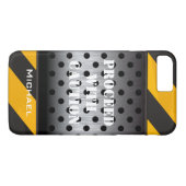 iPhone 7 Hülle | Bauzone | Gelb, schwarz (Rückseite (Horizontal))