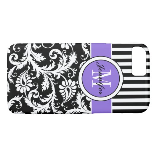 iPhone 7 Hülle | Damaskus | Streifen | LILA 2 (Rückseite (Horizontal))