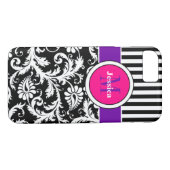 iPhone 7 Hülle | Damaskus | Streifen | Rosa 3 (Rückseite (Horizontal))