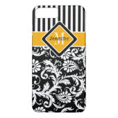 iPhone 7 Hülle | Damast, Streifen | Gelb 2 (Rückseite)