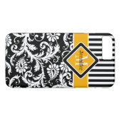 iPhone 7 Hülle | Damast, Streifen | Gelb 2 (Rückseite (Horizontal))