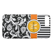 iPhone 7 Hülle | Damast, Streifen | Orange Gold (Rückseite (Horizontal))